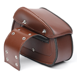 Brown Motorcycle PU Leather Saddlebags Swingarm Side Tool Bag for Harley