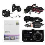 4 Inch 1080P HD Car Dual Lens Front + Rear Car Dash Cam DVR Camera Recorder Touch Screen - Auto GoShop