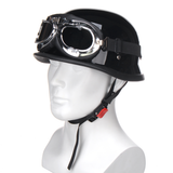 Retro Vintage Motorcycle Bike Riding Half Face Breathable Helmet with Goggles