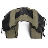 Motorcycle Saddlebags Canvas Side Back Pack Bike Multi-Purpose Luggage Bag Army Green - Auto GoShop