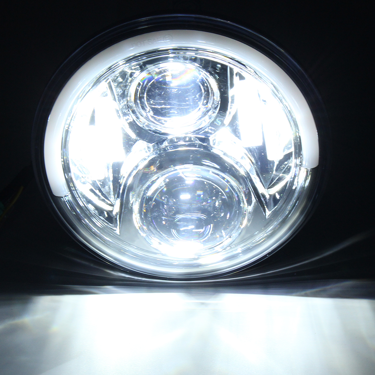 7Inch Angel Eyes LED HI/LO Beam DRL Turn Signal Headlight for Harley Davidson/Jeep Cherokee