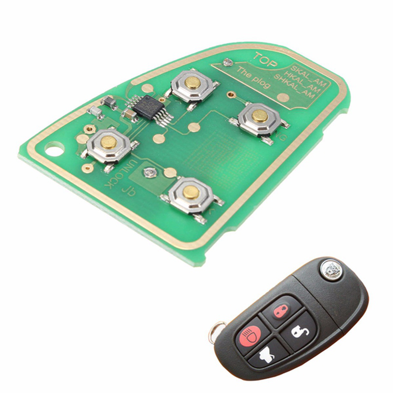 Flip Remote Key Circuit Board 433 Mhz 4 Button for JAGUAR X Type XJ XJR