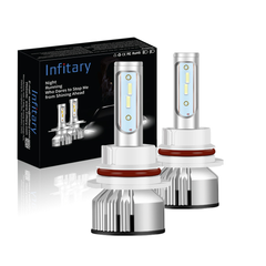 Infitary V3-1860 2PCS 50W Car LED Headlights Bulbs H7 9005 9006 H1 H3 H11 H4 9004 9007 H13 IP68 Waterproof Lamp 6000LM 4300K