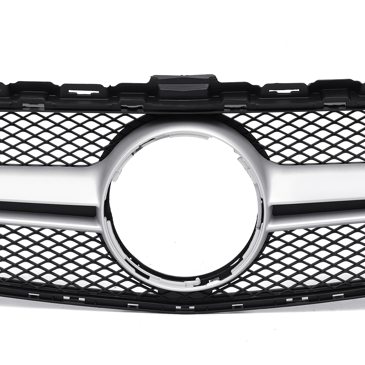 Sliver AMG Style Front Grill Mesh Grille for Mercedes Benz C Class W205 C200 C250 15-18