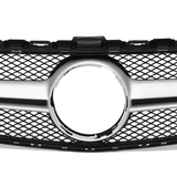 Sliver AMG Style Front Grill Mesh Grille for Mercedes Benz C Class W205 C200 C250 15-18