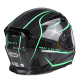 SOMAN 24K Carbon Fiber Fluorescent Motorcycle Helmet Full Face Moto Casco Motor Bike Racing Casque Cycling Capacete SOMAN X7 - Auto GoShop