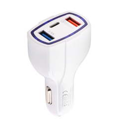 QC3.0 Dual USB Fast Charge Type-C Car Charger
