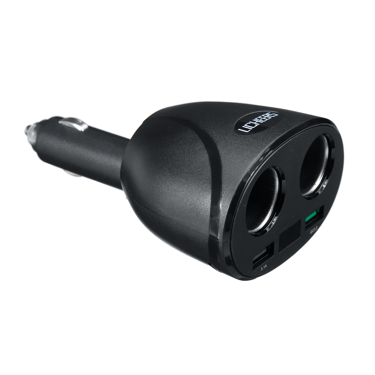 QC3.0 C Igarette Lig Hter Car USB 12V-24V 2 Port Charger Socket Splitter Plug Adapter Car Charger 2In1