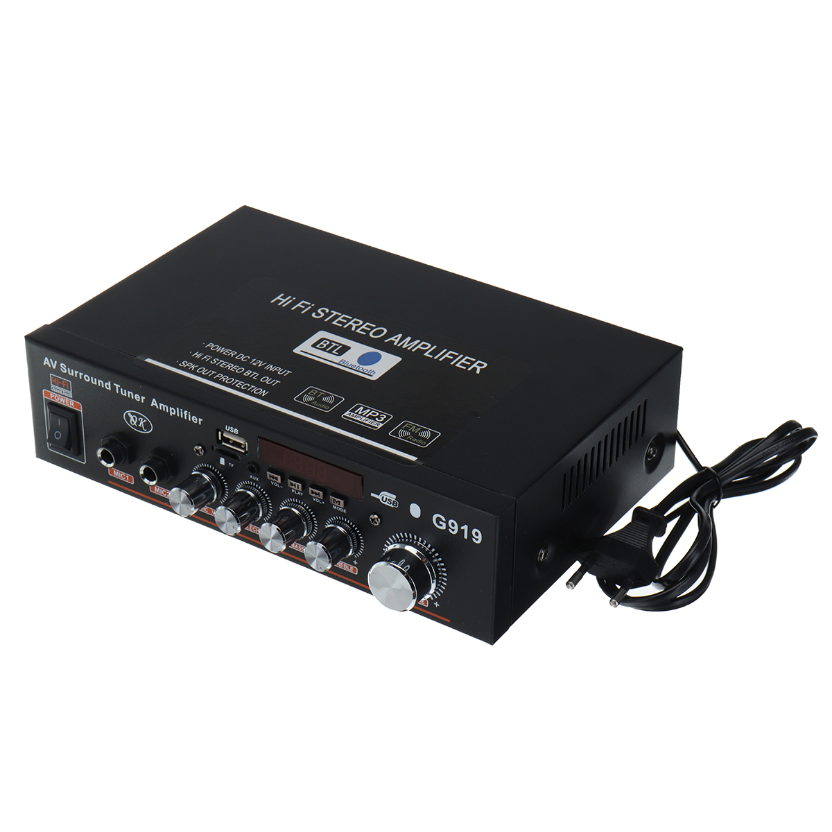 DC12V AC 220V 4-16Ω Mini Bluetooth Remote Control High Power Car Amplifier Speaker