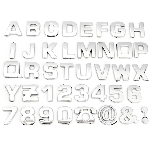 40Pcs 3D DIY Metallic Alphabet&Number Stickers Car Emblem Letter Badge Decal - Auto GoShop