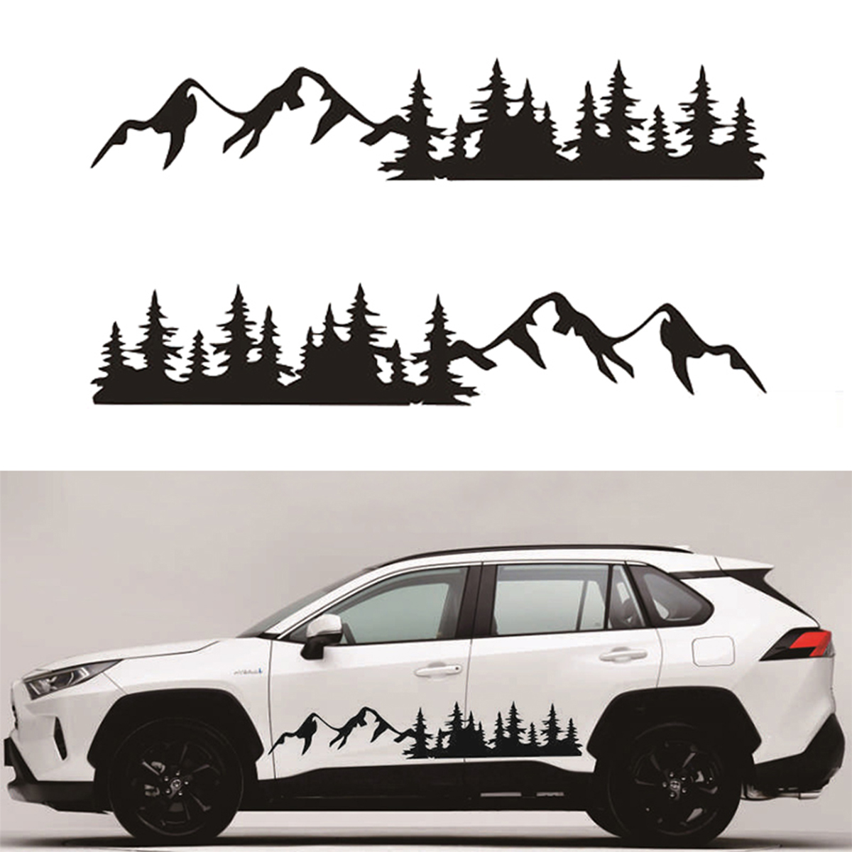 200X34Cm Sticker Graphics Decal Snowy Mountain Range for Camper Van Motorhome Car Caravan Boat - Auto GoShop