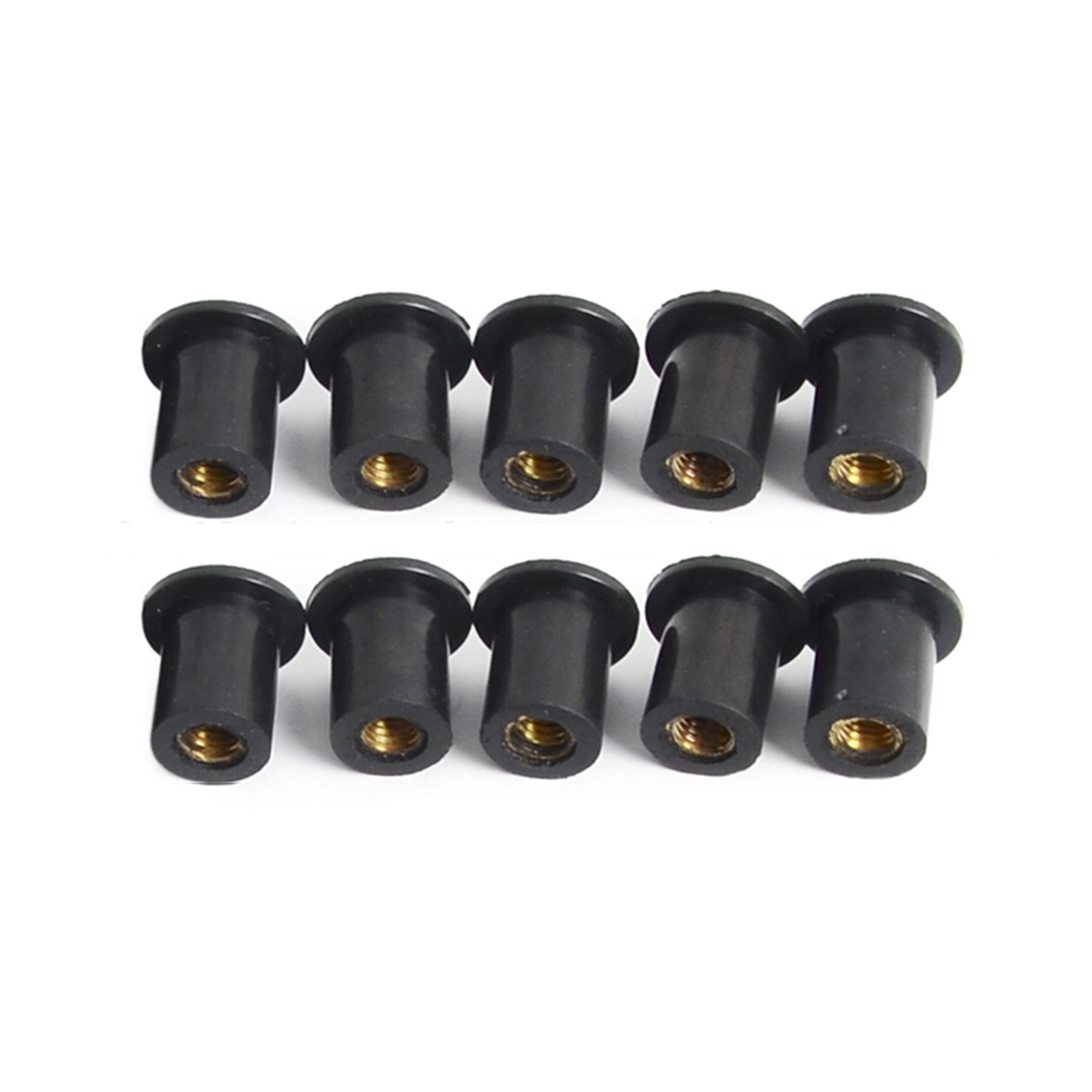 10Pcs M4 / M5 / M6 Metric Rubber Well Nuts Windscreen Windshield Fairing Cowls Fastener Screws Universal Motorcycle Fairing Cowl Fixing - Auto GoShop