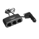 EF31 Car Cigarette Lighter 3 Socket Splitter with USB Interfaced Charger Adapter for Iphone Ipad