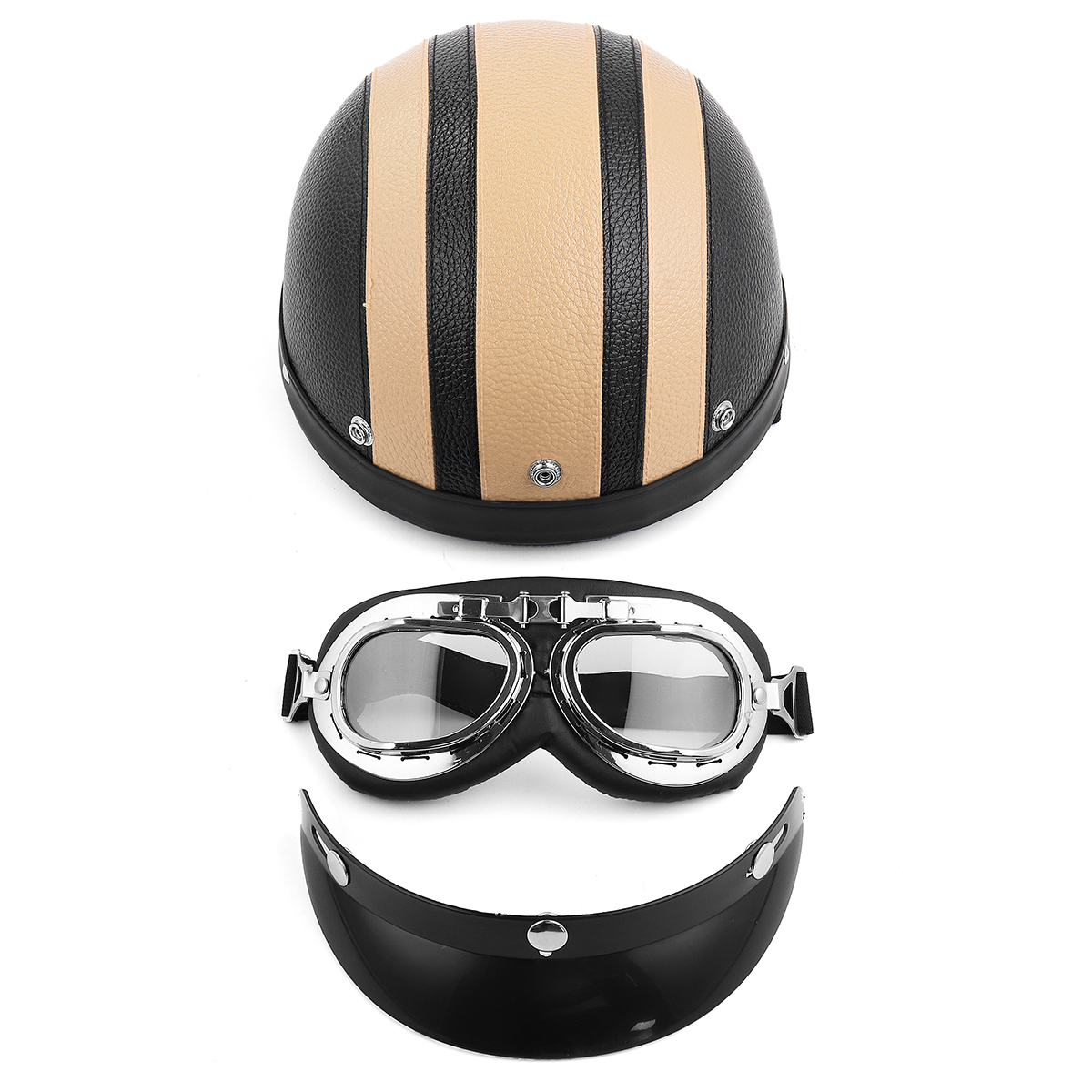 Full Face Motorcycle Helmet with Sunglasses Sun Shield Scarf Colorful Motorbike