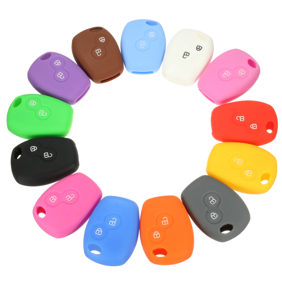 Silicone 2 Buttons Remote Key Case Clip Cover for Renault Clio Megane Twingo Kangoo