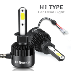 Infitary S2 Car COB LED Headlights Bulbs Fog Lamp H1 H3 H4 H7 H11 9005 9006 12V-24V 72W 8000LM 6500K White