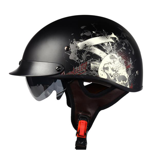 LVCOOL ABS Electric Bicycle Half Face Motorcycle Helmet Retro Electric Motorcar - Auto GoShop