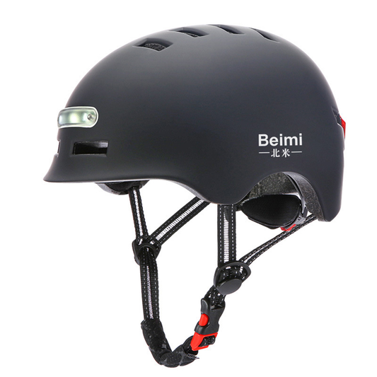 Beimi Safety Half Face Helmet with LED Warning Light Breathable Cycling Men Women Bicycle Riding Equipment for Motorcycle Electric Scooter Road Bike - Auto GoShop