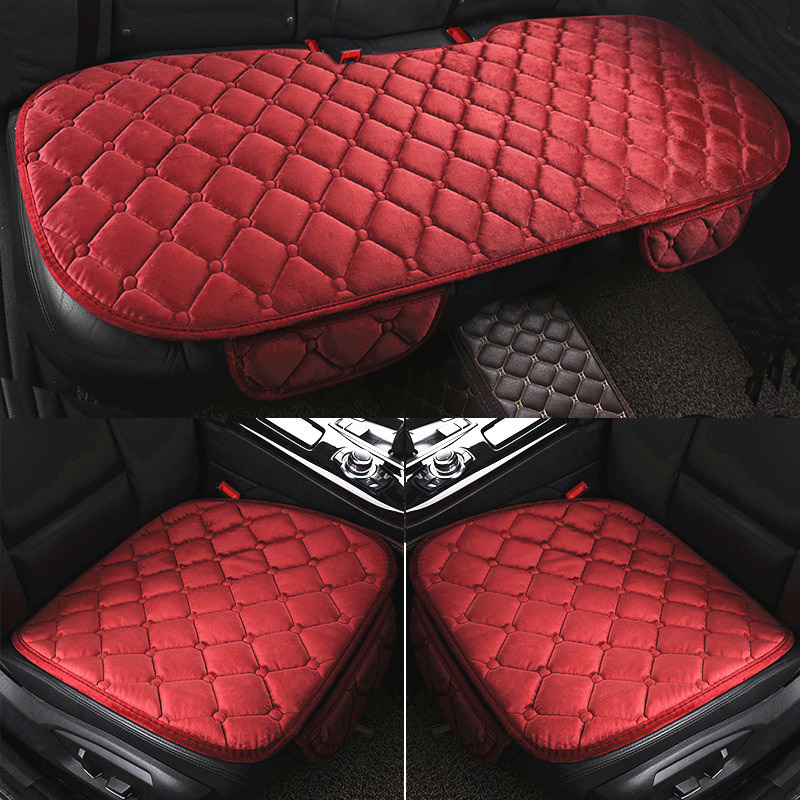 3PCS Universal Seat Covers Thicken Cushion Front Rear Protector Nonslip - Auto GoShop