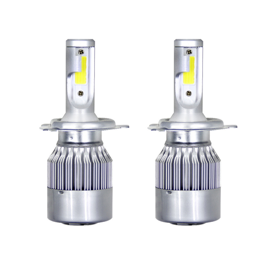 2Pcs 12V/24V C6 LED Bulb H1/H4/H7/H11/9005/9006 White Headlights 72W 7200Lm COB Headlamp Auto Fog Light Lamp Bulb