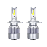 2Pcs 12V/24V C6 LED Bulb H1/H4/H7/H11/9005/9006 White Headlights 72W 7200Lm COB Headlamp Auto Fog Light Lamp Bulb