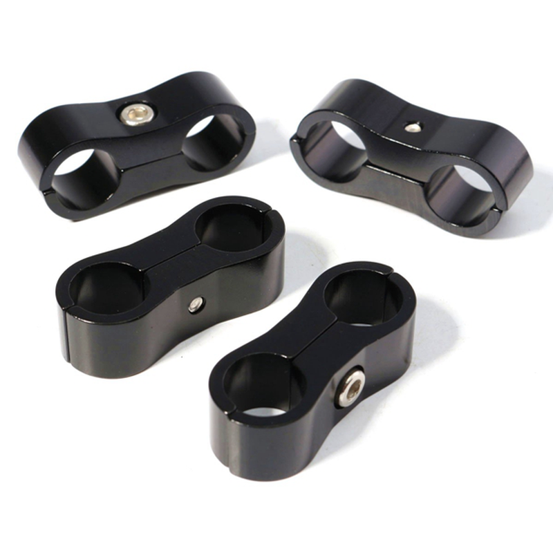 4Pcs 13MM an -6 SS Braided Tubing Clip Hose Clamp Fitting Adapter