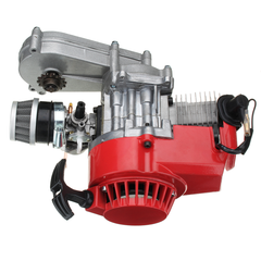 49Cc Engine 2-Stroke Pull Start with Transmission for Mini Moto Dirt Bike Red