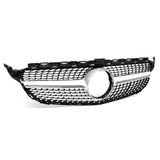 Diamond Style Look Front Grille Grill Chrome Silver for Mercedes Benz C Class W205 C200 C250 C300 C350 2015-2018 without Camera