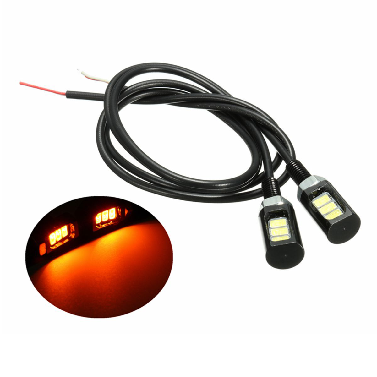 12V 3 LED SMD Motorcycle Car Number License Plate Screw Bolt Light Lamp Bulb - Auto GoShop