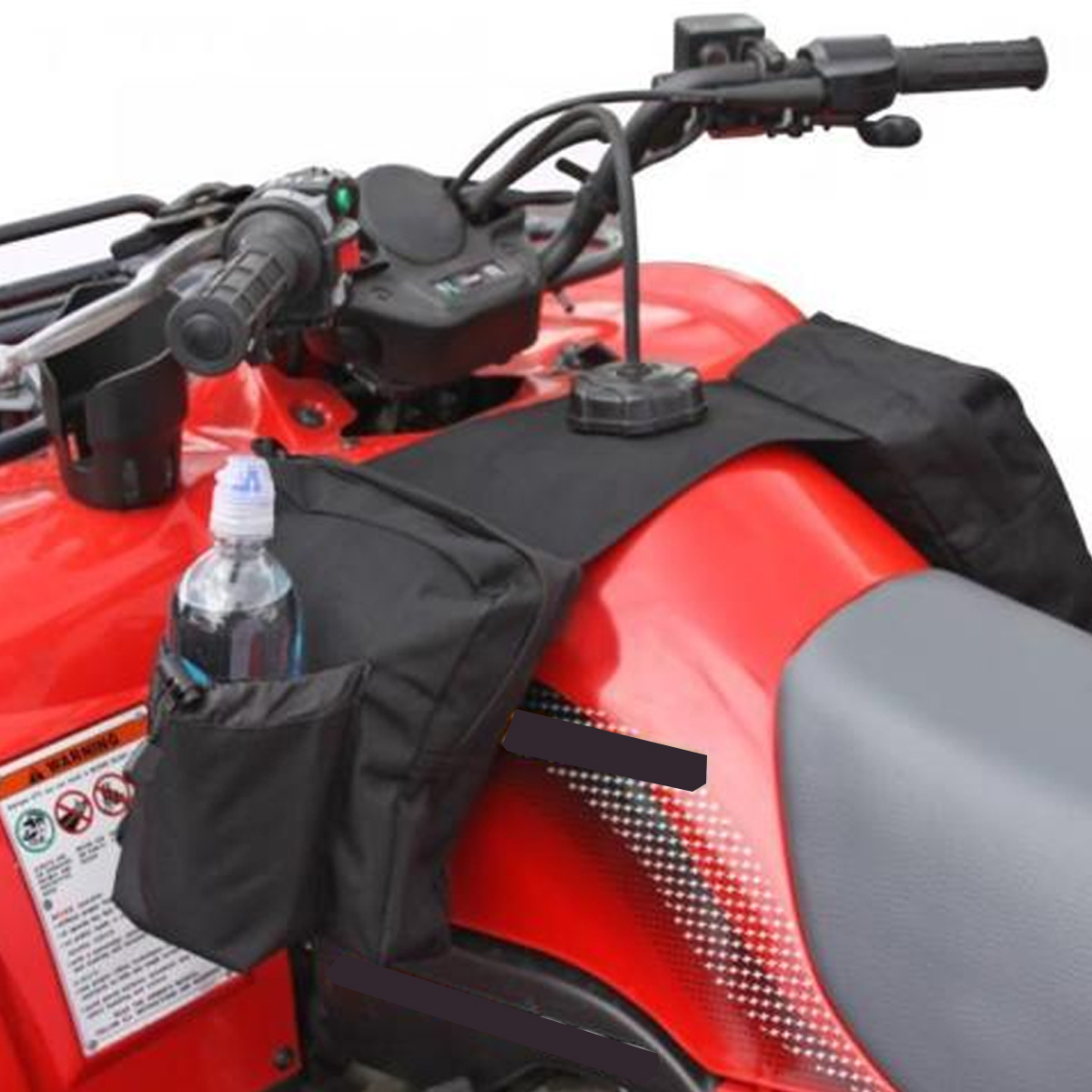 ATV Fuel Tank Saddlebags Quad Bike Motorcycle Saddle Bag Snowmobile Pocket Storage Black