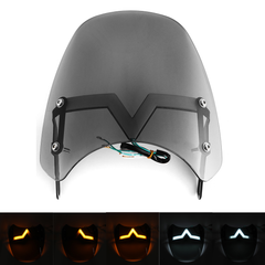Universal LED Front Fairing Windshield Motorcycle Windscreen Fitting 5"-7" round Headlight