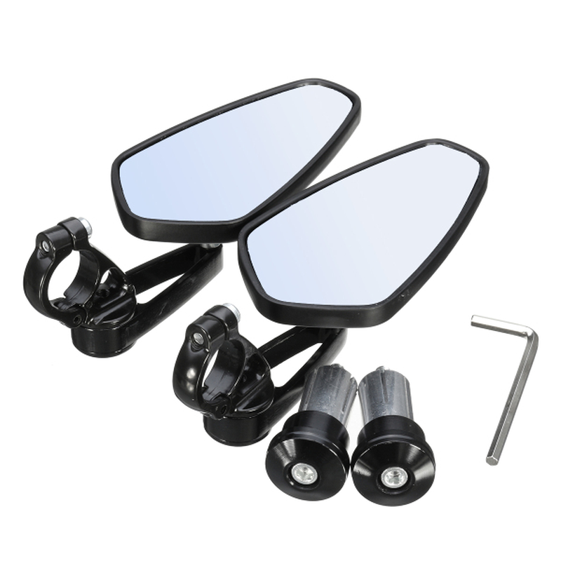 Pair 7/8 Inch Motorcycle Rear View Mirror Bar Accessories Aluminum Side Universal