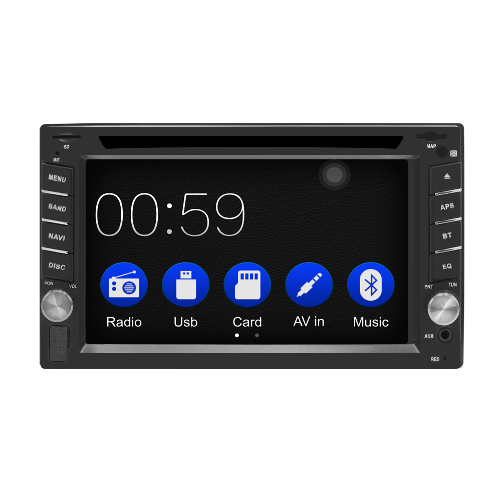 6.2 Inch 2 Din HD Car DVD Player Radio Stereo Wince Bluetooth Carplay for GPS Navigation Support Rear Camera - Auto GoShop