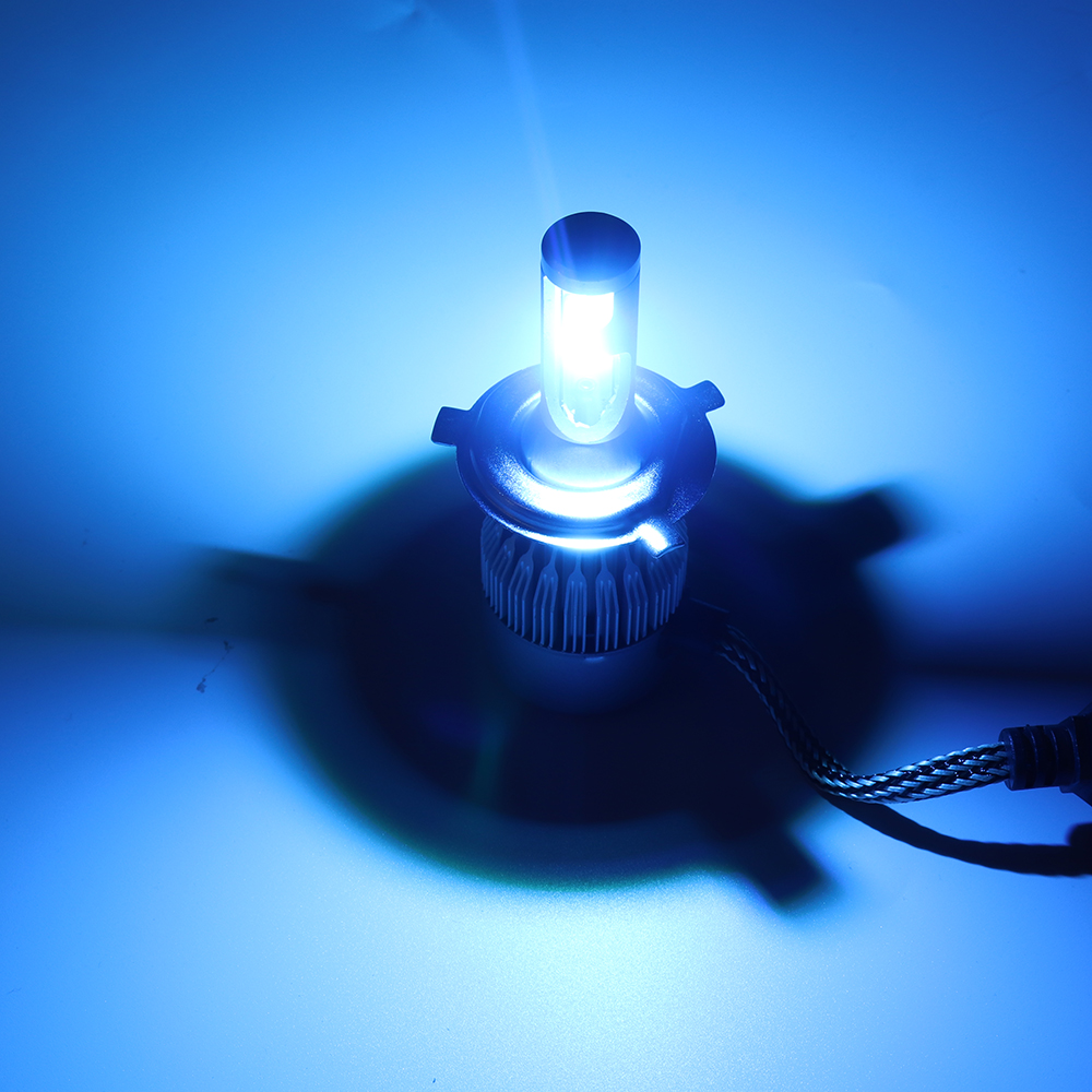 C6 COB LED H4 H7 Car Headlights 8000K Ice Blue Bulbs H1 9005 9006 Fog Lamps 72W 7600LM