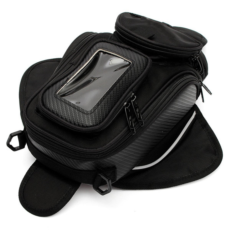Motorcycle Oil Fuel Tank Bag Magnetic Multi Layer Black Universal 38×25Cm Waterproof