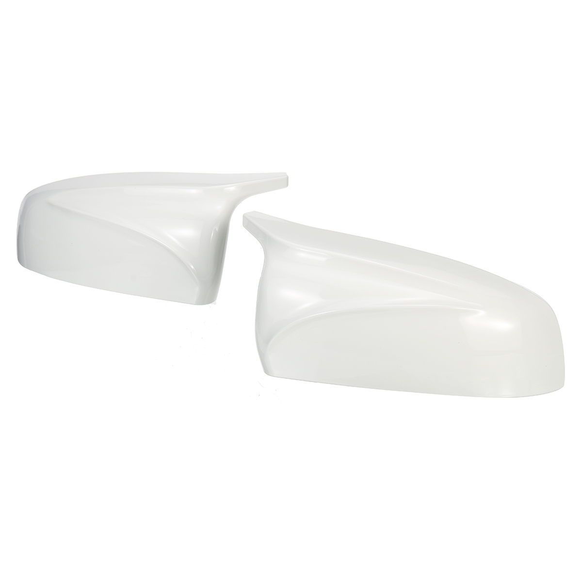 1 Pair Glossy White Rear View Mirror Cap Cover Replacement Left & Right for BMW X5 X6 E70 E71 2007-2013 - Auto GoShop