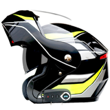 Waterproof Motorcycle Full Face Helmet with Bluetooth Music FM Double Visors Removable - Auto GoShop