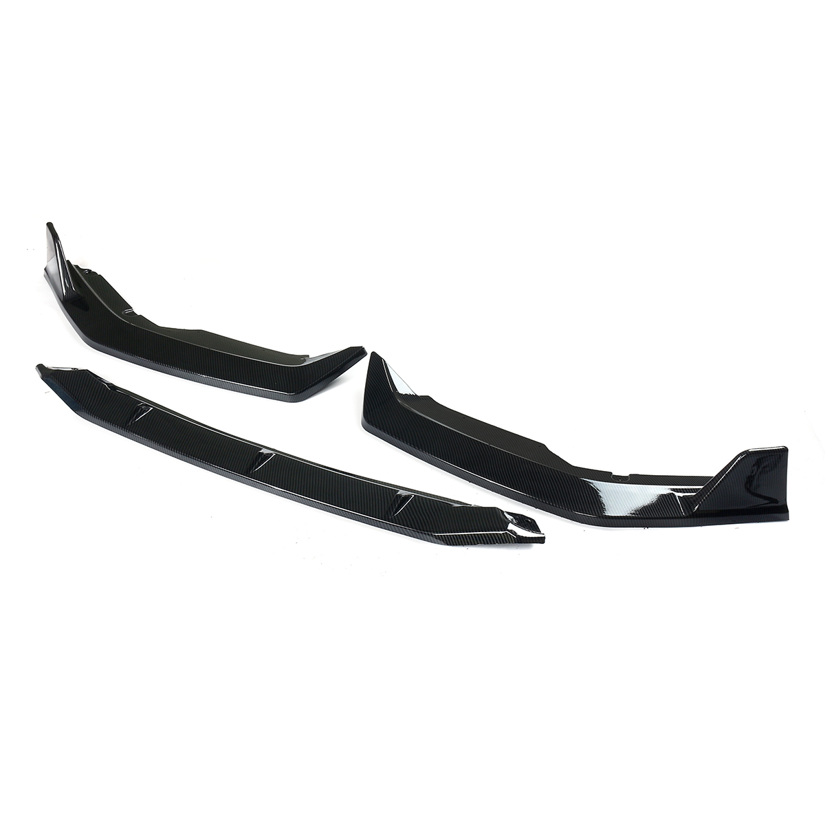 3PCS Carbon Pattern Carbon Look Front Bumper Body Kit Spoiler Lip for Nissan Sentra 2020-2021