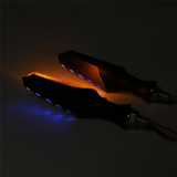 Pair 12V Waterproof LED Motorcycle Turn Signal Indicators with Amber Flowing Light Blue Back Lights