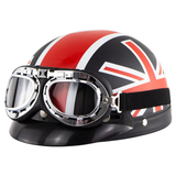 Universal ABS Motorcycle Open Face Helmet Retro Vintage with Goggles Neck Protection - Auto GoShop
