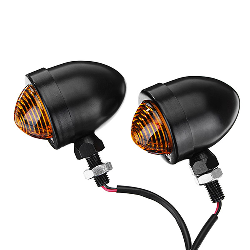 Pair 12V 5W Motorcycle Turn Signal Lights Scooter Bulbs Cafe Racer Universal 10Mm - Auto GoShop