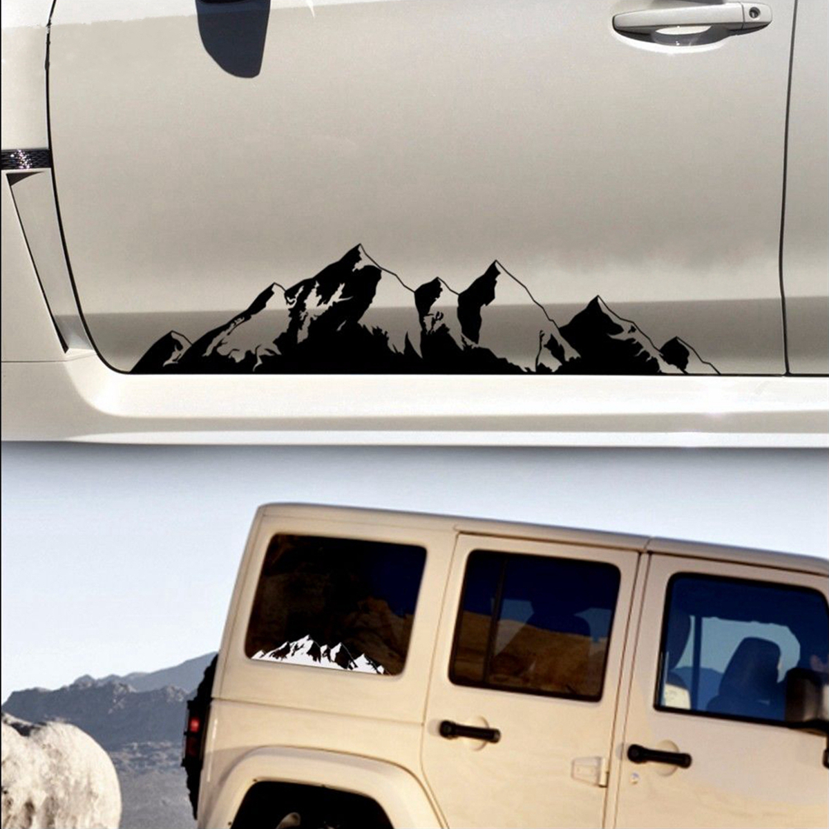 76X16Cm Snow Mountain Car Stickers Vinyl Decal Auto Body Truck Tailgate Window Door Universal - Auto GoShop