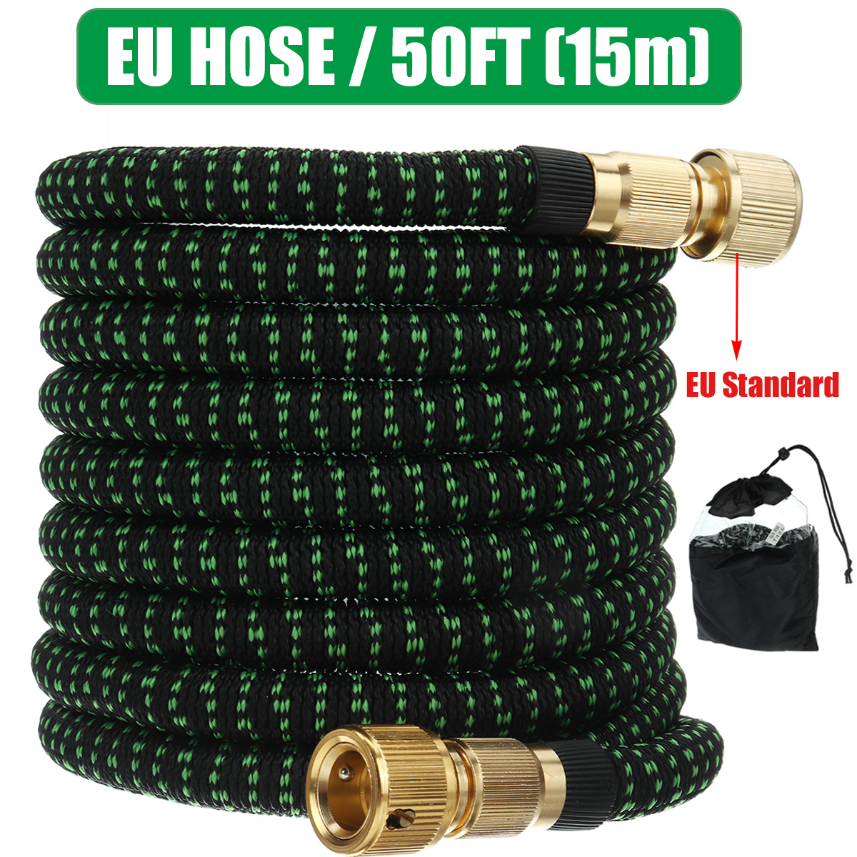 20/50/75/100FT Expandable Garden Water Hose Flexible Durable Car Wash Pipe Tube