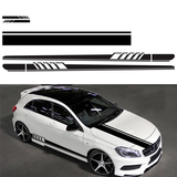 5Pcs Universal Car Graphics Side Body Door Decor Sticker Long Stripe Decals DIY - Auto GoShop