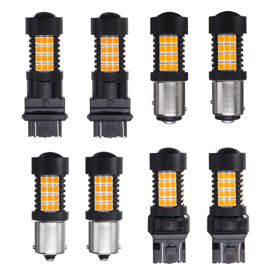 Pair 447LM 4.4W Amber LED Car Reversing Backup Lights Turn Bulb Lamp 3157 7443 1156 1157 2835