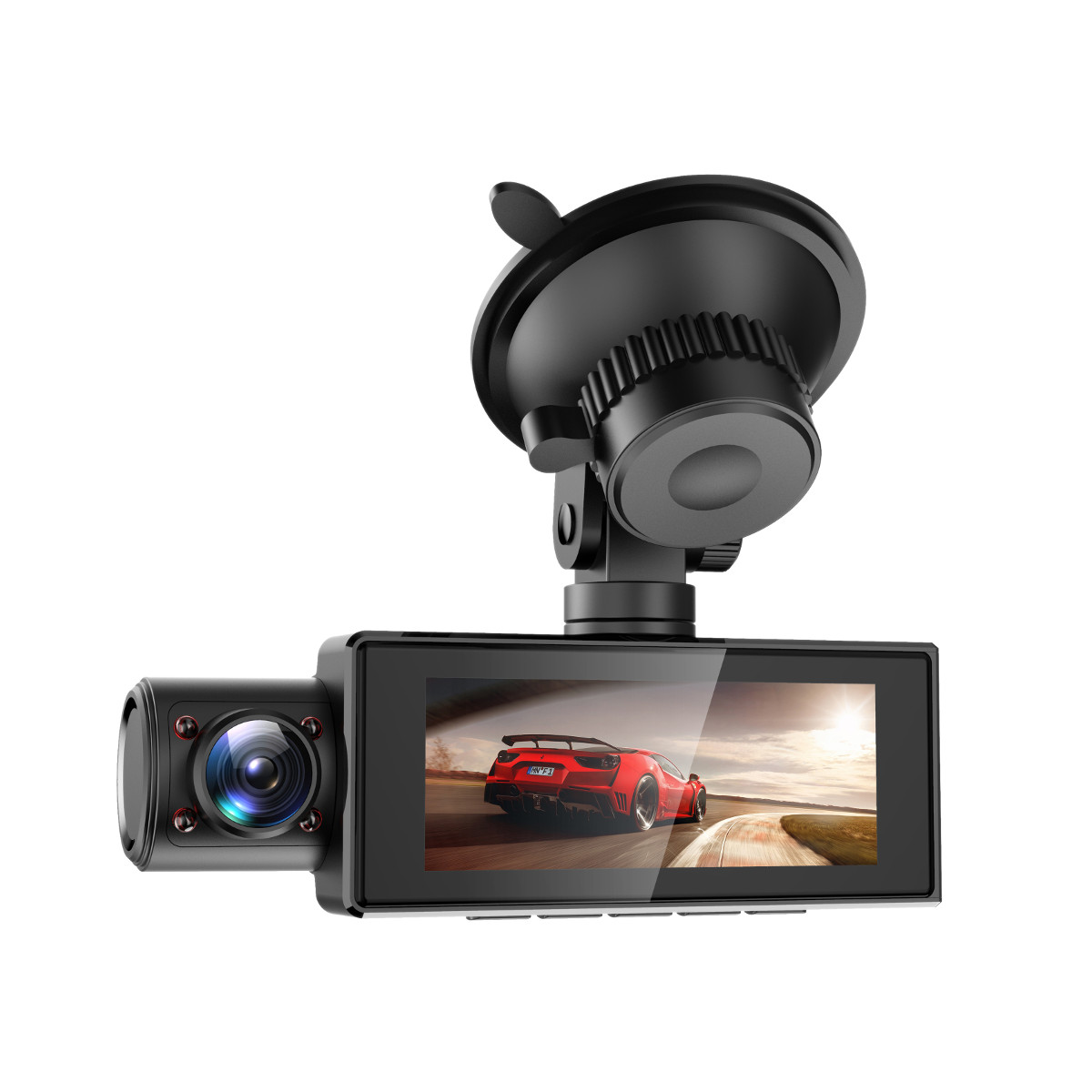 M6 Dual Lens Vehicle Blackbox DVR 1080P HD Night Vision Dash Cam Three Camera with GPS G-Sensor Parking Monitor Car Driving Recorder - Auto GoShop