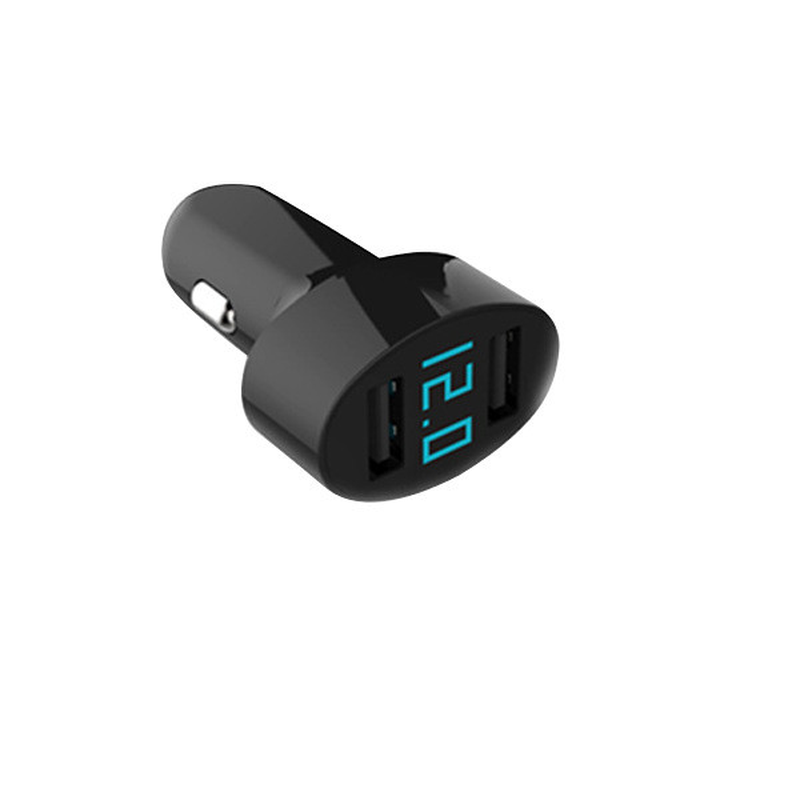 Car Dual Charger with Voltage Display Intelligent USB Output