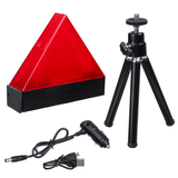 Universal Rechargeable LED Car Triangle Warning Strobe Lights Red/Yellow with Tripod Emergency Security Flash