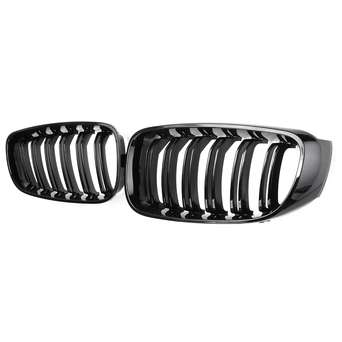 Pair Shiny Black Front Grille for BMW F34 335I GT 328I Gtxdrive 2014-16