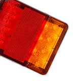 Dark Orange 2Pcs LED Rear Tail Stop Light RED+Amber 24V/12-80V Waterproof IP65 for Trailer Truck ATV